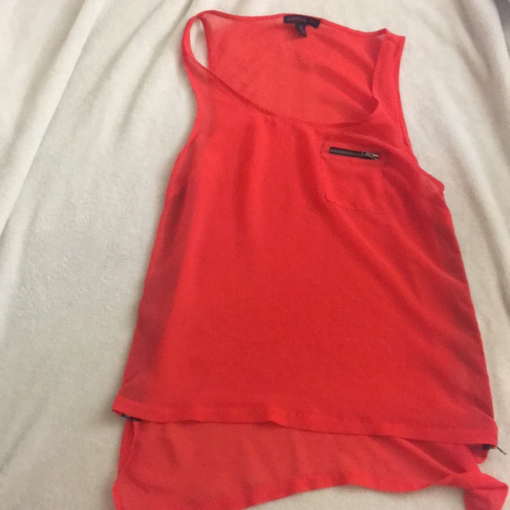 orange sheer tank top